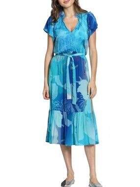 APNY Print Short Sleeve Midi Dress.....Size Small